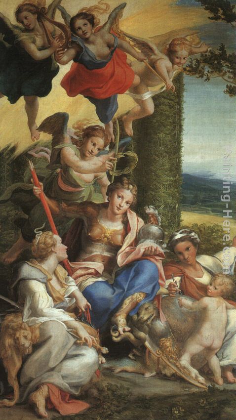 Allegory of Virtue painting - Correggio Allegory of Virtue art painting